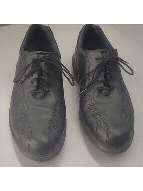 ECCO HydroMax Men's Black Leather Water Resistant Spiked Golf Shoes US 14